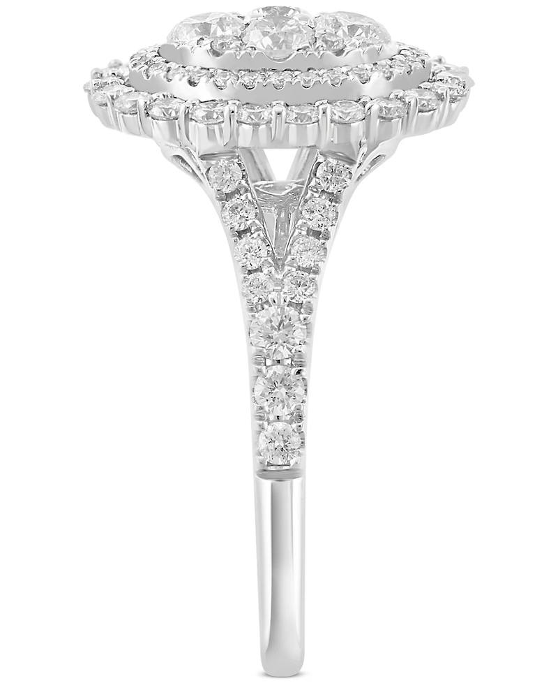 Effy Diamond Oval Halo Cluster Ring (1-1/4 ct. t.w.) in 14k White Gold