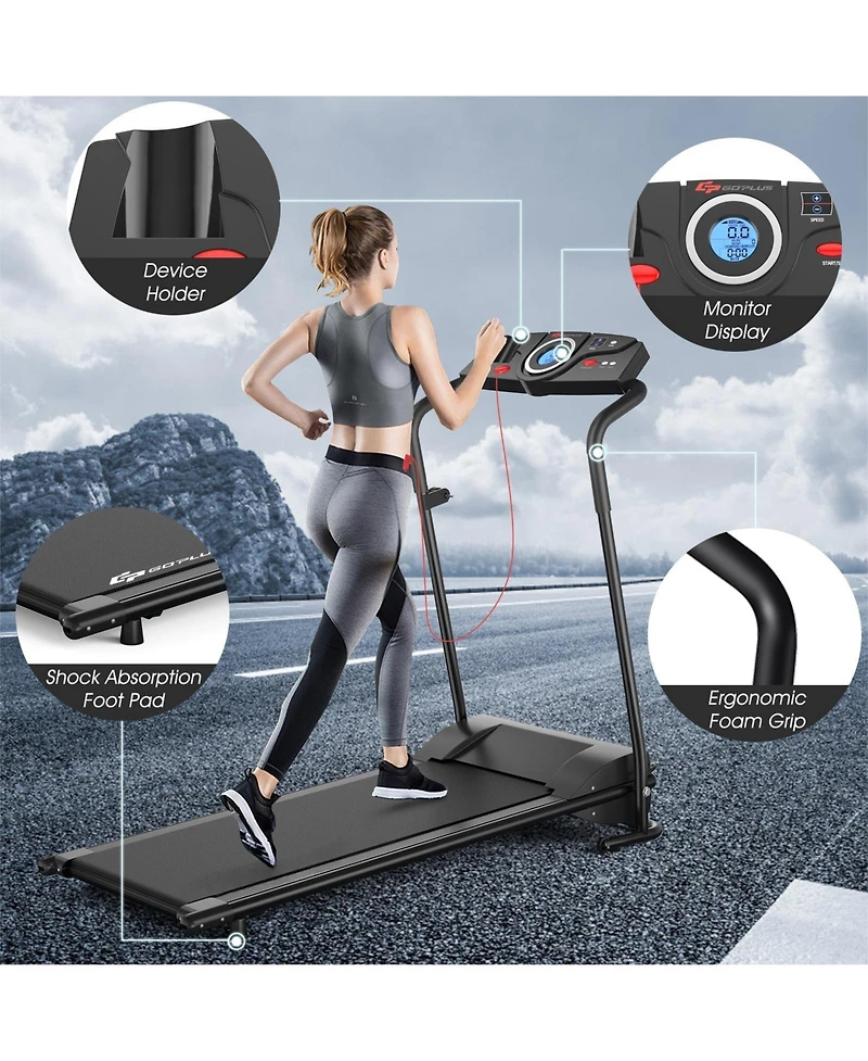 Skonyon 1.0 Hp Electric Mobile Power Foldable Treadmill with Operation Display for Home