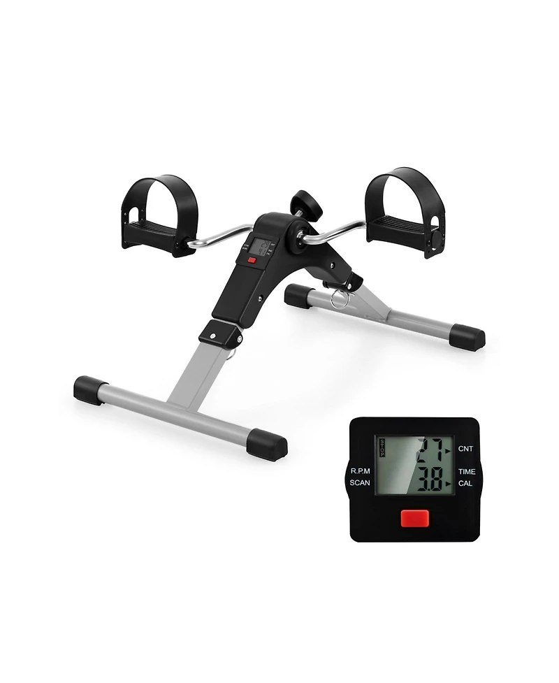 Skonyon Under Desk Exercise Bike Pedal Exerciser with Lcd Display for Legs and Arms Workout-Black