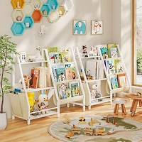 3-Tier Kids Bookshelf Multi-Functional Toy Organizer for Nursey and Kids Room