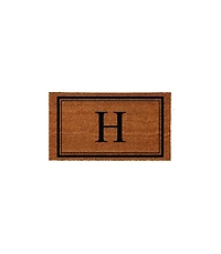 Evergreen Monogram Indoor Outdoor 100% Natural Coir Doormat 28" x 16" | Letter "H"