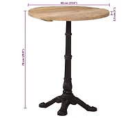 vidaXL Bistro Table 23.6"x29.9" Rough Mango Wood