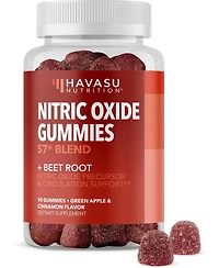 Nitric Oxide Gummies for Men & Women, Nitric Oxide Supplements with L-Arginine and Beet Root, Green Apple & Cinnamon Flavor, Havasu Nutrition, 90ct