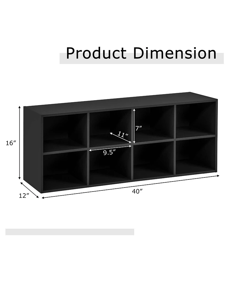 Shoe Bench 8 Cubbies Organizer with 500 Lbs Weight Capacity Cubby Rack
