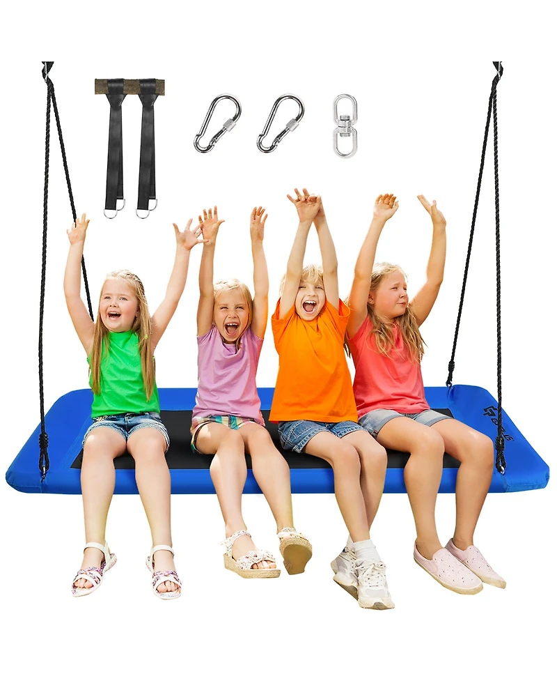 Costway 700lb Giant 60'' Platform Tree Swing Outdoor w/ 2 Hanging Straps