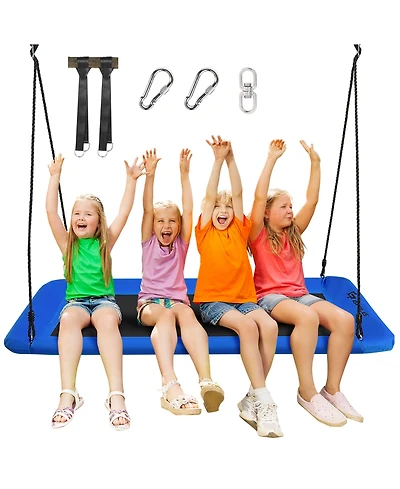 Costway 700lb Giant 60'' Platform Tree Swing Outdoor w/ 2 Hanging Straps