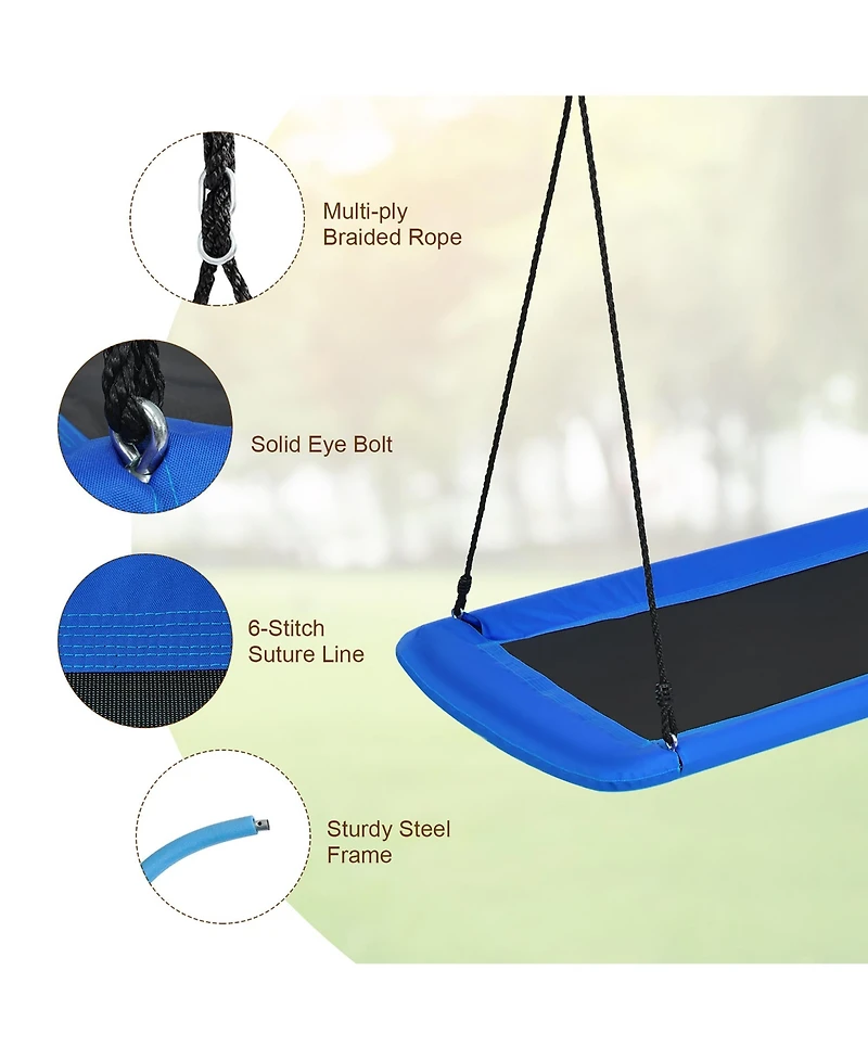Costway 700lb Giant 60'' Platform Tree Swing Outdoor w/ 2 Hanging Straps