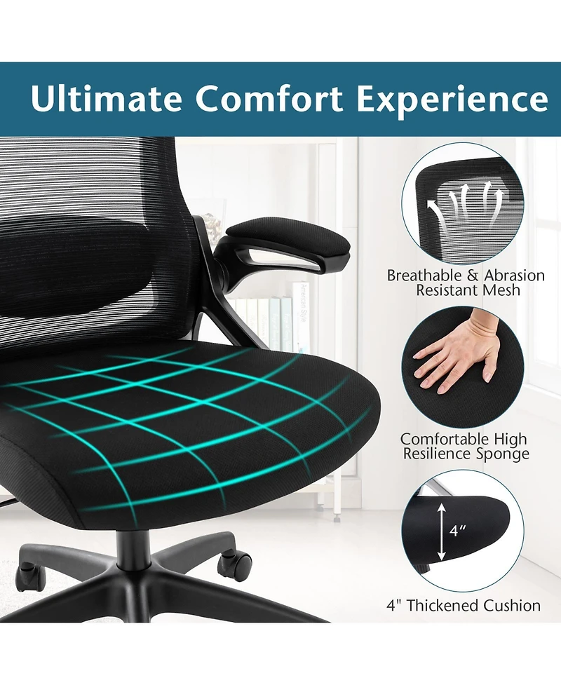Adjustable Swivel Task Chair Ergonomic Office Chair with Adjustable Lumbar Support