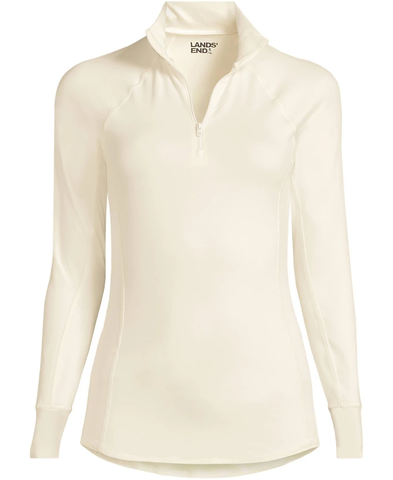 Lands' End Women's Baselayer Cozy Thermaskin Quarter Zip Top