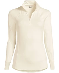 Lands' End Women's Baselayer Cozy Thermaskin Quarter Zip Top