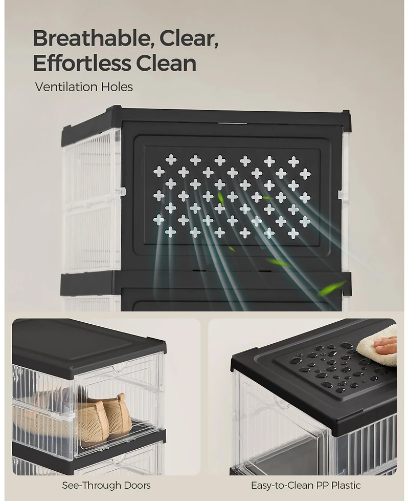 Slickblue Transparent Stackable Shoe Boxes for Clear and Organized Footwear Storage