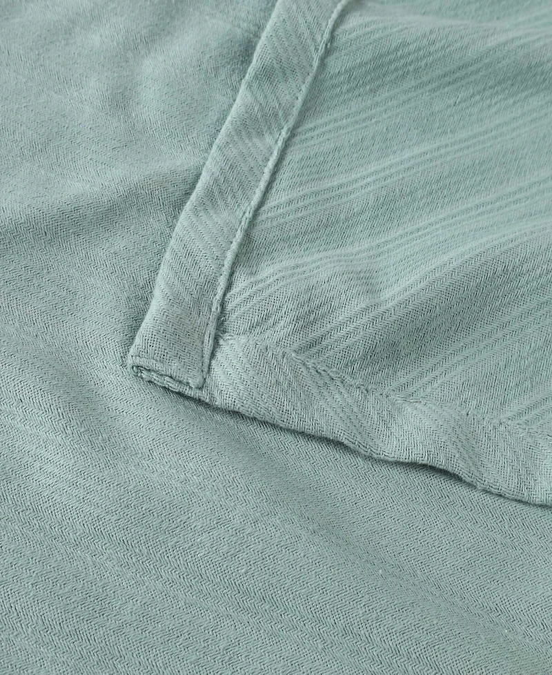 Superior Milan Cotton Jacquard Dobby Weave Textured Striped Lightweight Woven Blanket