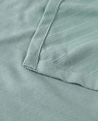 Superior Milan Cotton Jacquard Dobby Weave Textured Striped Lightweight Woven Blanket