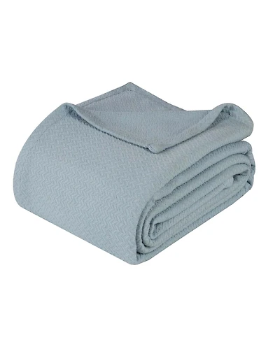Superior Nobel Cotton Jacquard Dobby Weave Textured Chevron Lightweight Woven Blanket