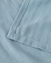 Superior Clara Cotton Textured Striped Lightweight Woven Blanket