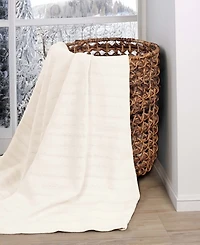 Superior Clara Cotton Textured Striped Lightweight Woven Throw, 50" x 60"