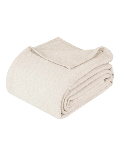 Superior Nobel Cotton Jacquard Dobby Weave Textured Chevron Lightweight Woven Blanket