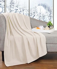 Superior Jena Cotton Textured Chevron Lightweight Woven Throw, 50" x 60"