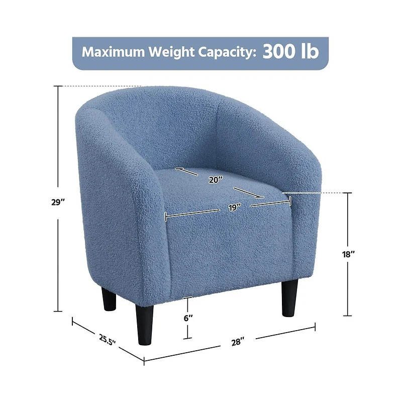 Yaheetech Boucle Club Chair Accent Barrel Arm