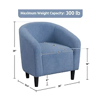 Yaheetech Boucle Club Chair Accent Barrel Arm