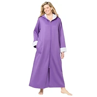 Dreams & Co. Women's Plus Sherpa-Lined Long Hooded Robe