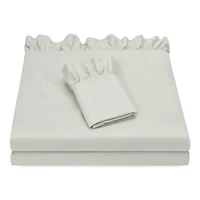 Chanasya Premium Ruffle Sheet Set - Shabby Chic Double Brushed Soft Ruffled Hem Solid Microfiber Sheet Set - Fitted Sheet, Flat Sheet & Pillow Cover