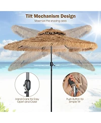 Sugift 10 Feet Hawaiian Style Thatched Tiki Patio Umbrella for Beach and Poolside