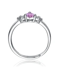 Sterling Silver Heart Cubic Zirconia Cluster Promise Ring