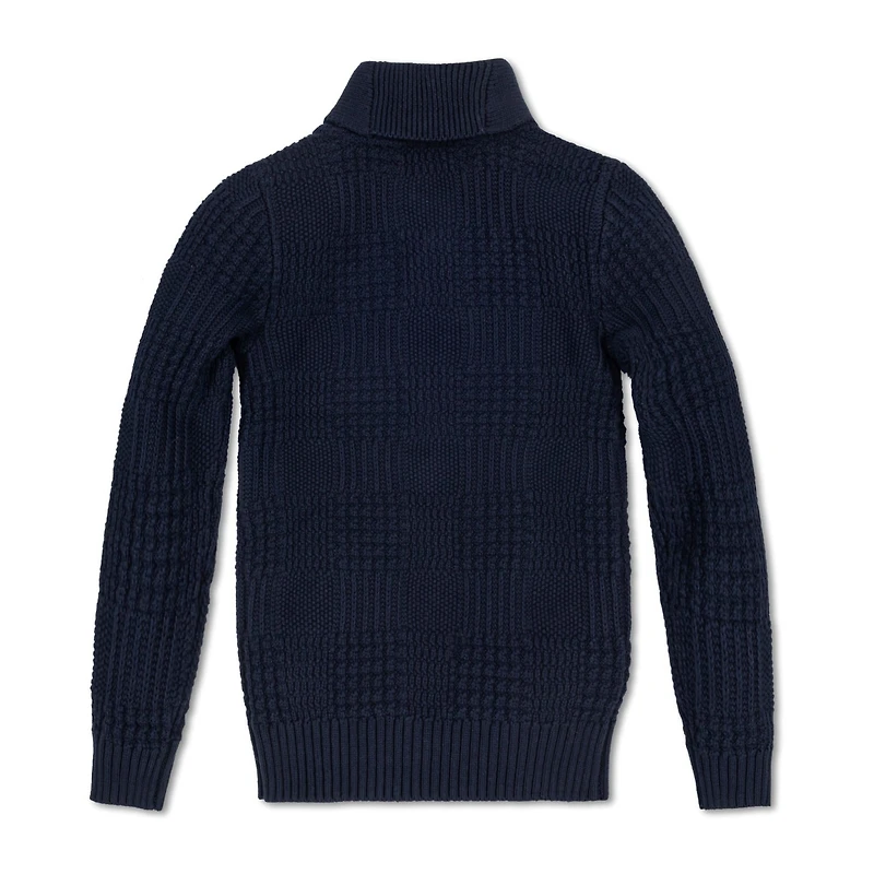 Hope & Henry Baby Boys Long Sleeve Textured Shawl Collar Sweater