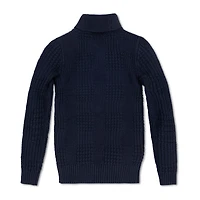 Hope & Henry Baby Boys Long Sleeve Textured Shawl Collar Sweater