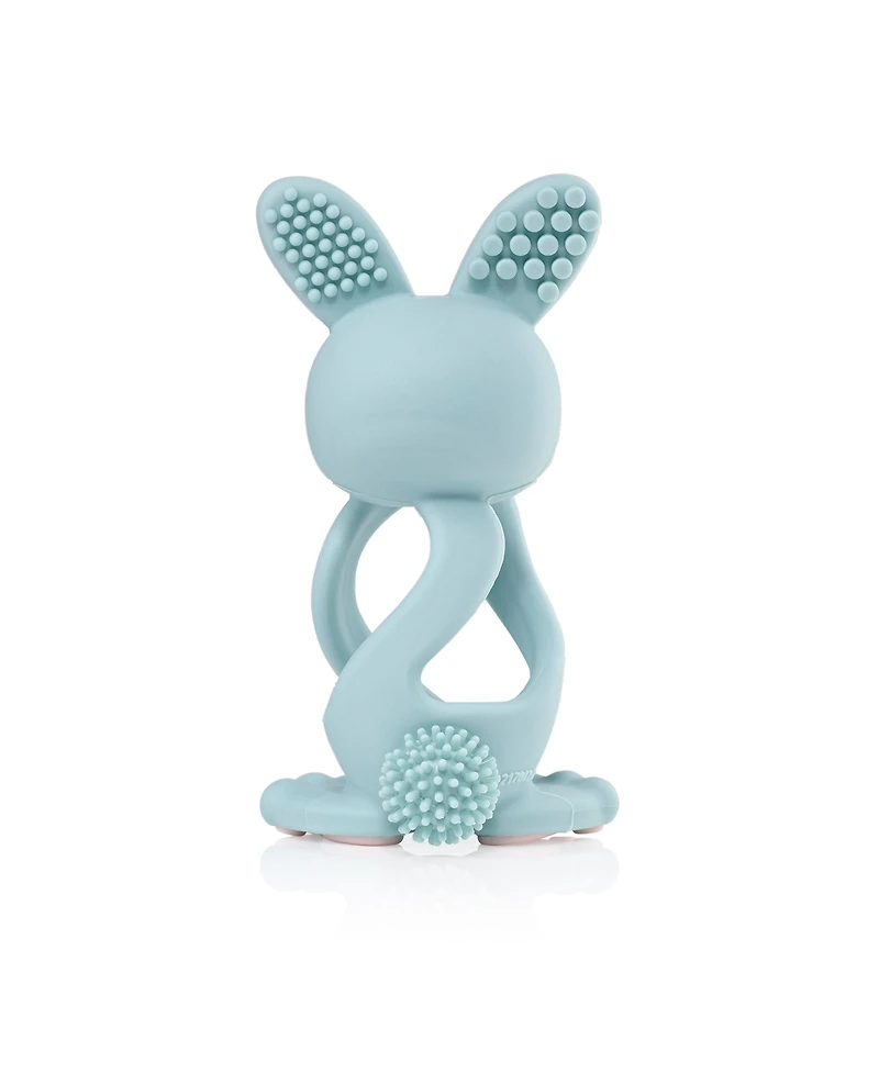 Brush-Baby Bobbie Bunny Baby Teether Toy Eucalyptus Green | Twist & Bounce Teething Toy