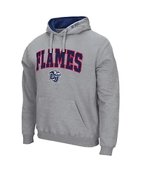 Colosseum Men's Heathered Gray Liberty Flames Arch and Logo Pullover Hoodie