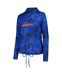 Columbia Women's Royal Florida Gators Summerdry Printed Long Sleeve Hoodie T-Shirt