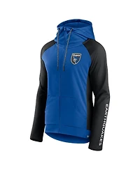Fanatics Women's Blue/Black San Jose Earthquakes Iconic Raglan Full-Zip Hoodie