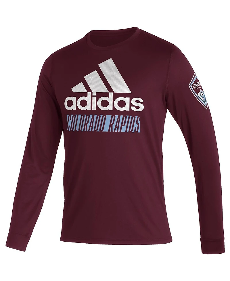 Adidas Men's Burgundy Colorado Rapids Vintage Performance Long Sleeve T-Shirt