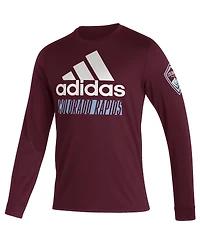 Adidas Men's Burgundy Colorado Rapids Vintage Performance Long Sleeve T-Shirt