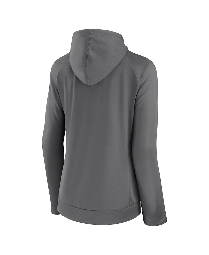 Fanatics Women's Gray Lafc Iconic Raglan Full-Zip Hoodie