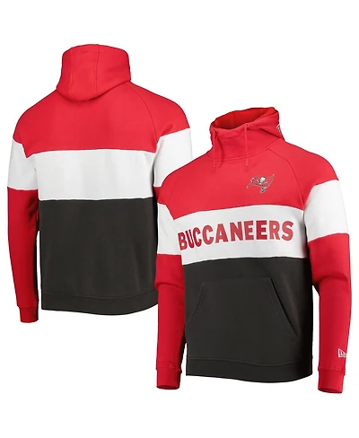 New Era Men's Red Tampa Bay Buccaneers Colorblock Current Pullover Hoodie
