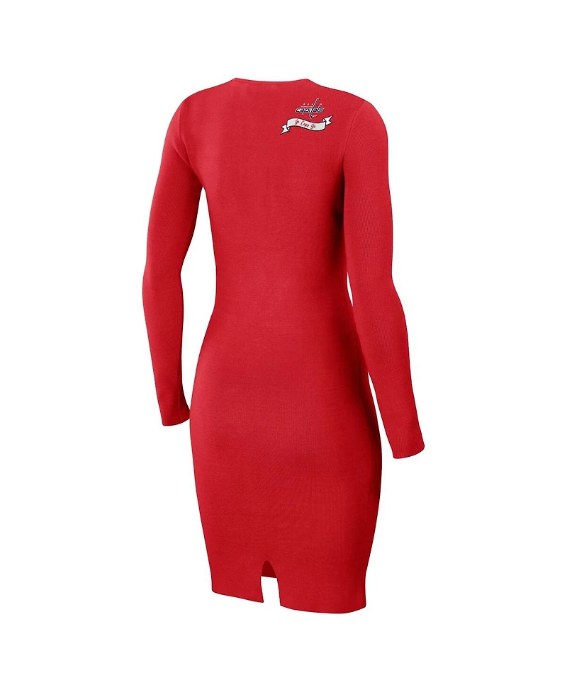 Wear by Erin Andrews Women's Red Washington Capitals Lace-Up Dress