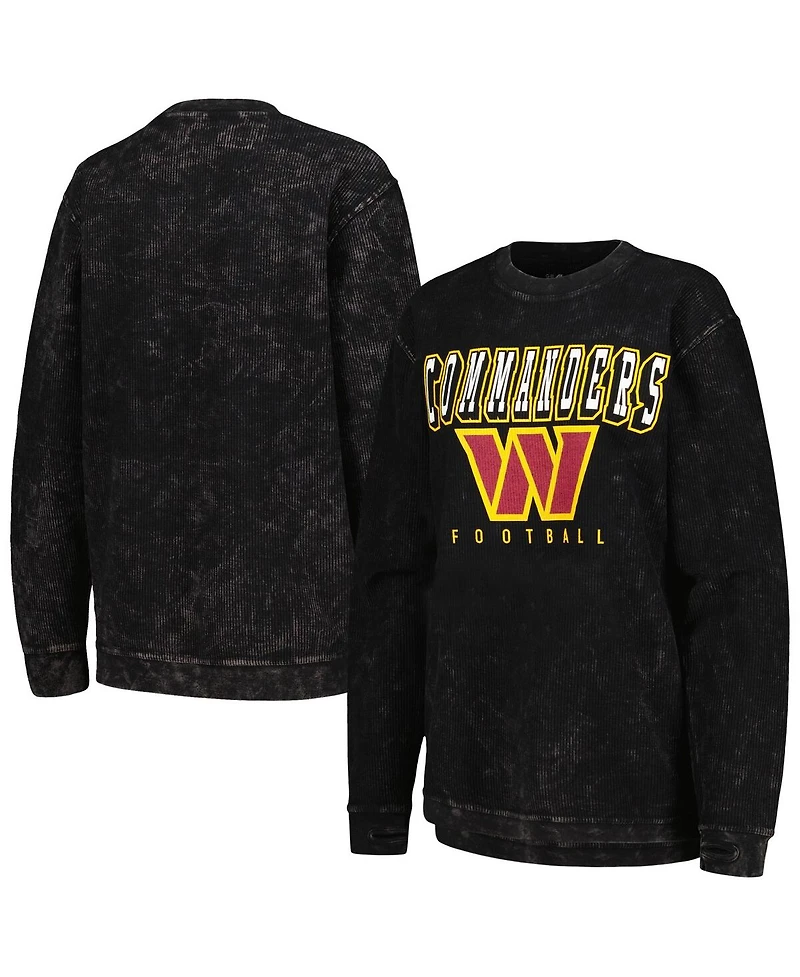 G-iii 4Her by Carl Banks Women's Black Washington Commanders Comfy Cord Pullover Sweatshirt