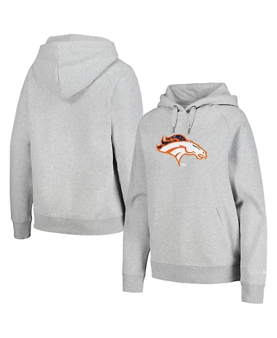 New Era Women's Gray Denver Broncos Floral Raglan Pullover Hoodie