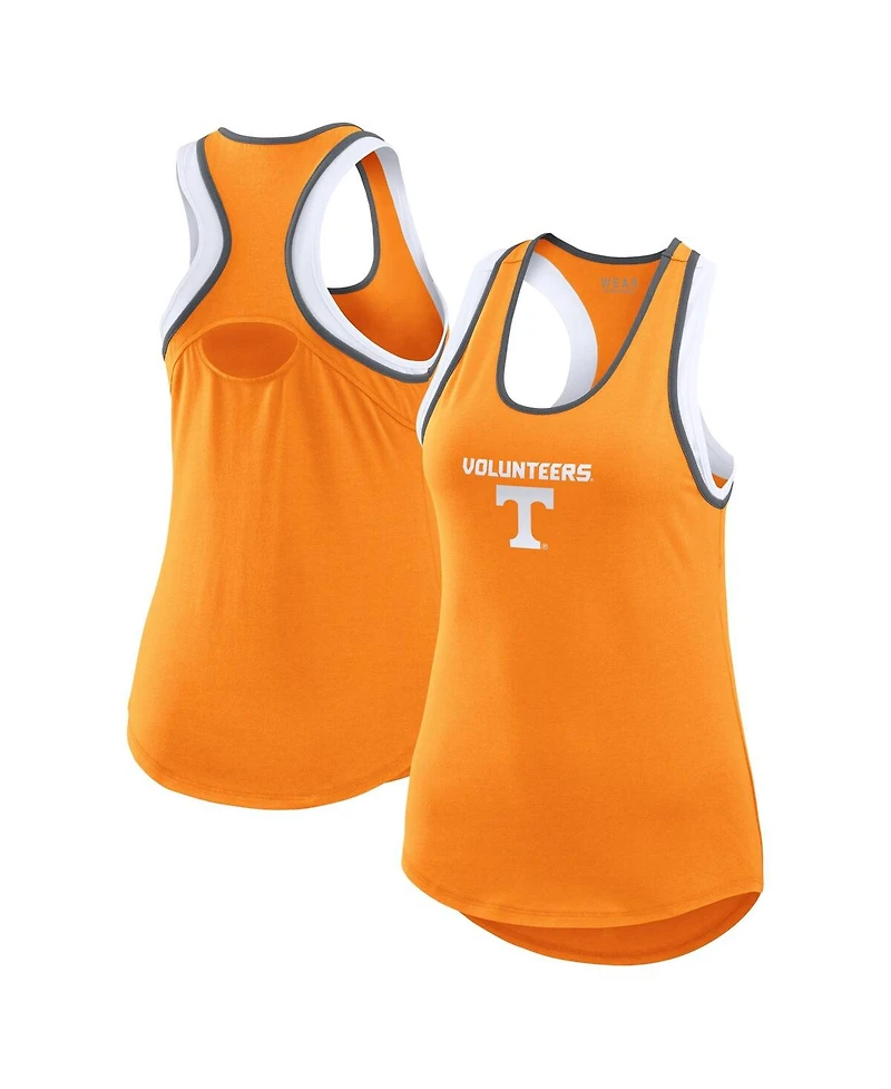 Wear by Erin Andrews Women's Tennessee Orange Tennessee Volunteers Open Hole Razorback Tank Top