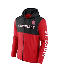 Fanatics Men's Red/Black St. Louis Cardinals Ace Hoodie Full-Zip Sweatshirt