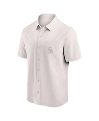 Fanatics Men's Cream Colorado Rockies Front Office Button-Up Shirt