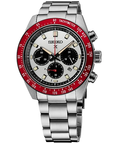 Seiko Men's Solar Chronograph Prospex Speedtimer Stainless Steel Bracelet Watch 41mm