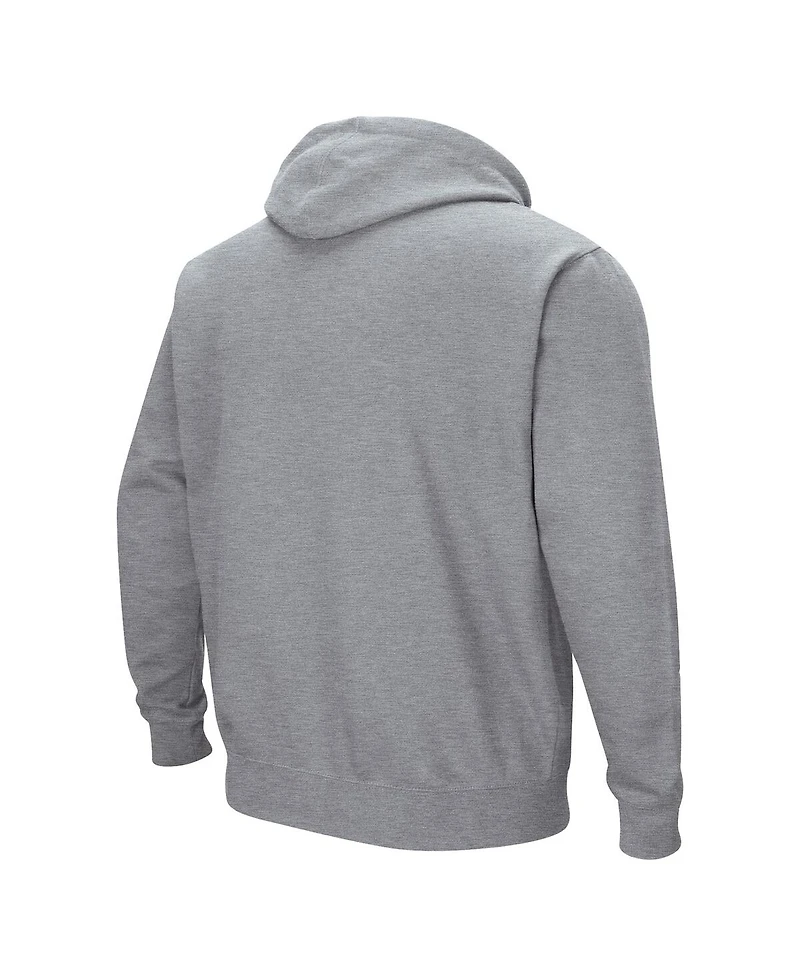 Colosseum Men's Heathered Gray Unlv Rebels Arch and Logo Pullover Hoodie