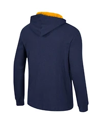 Colosseum Men's Navy West Virginia Mountaineers Affirmative Thermal Hoodie Long Sleeve T-Shirt