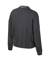 Colosseum Women's Heather Charcoal Georgia Bulldogs Oht Military Appreciation Payback Henley Thermal Sweatshirt