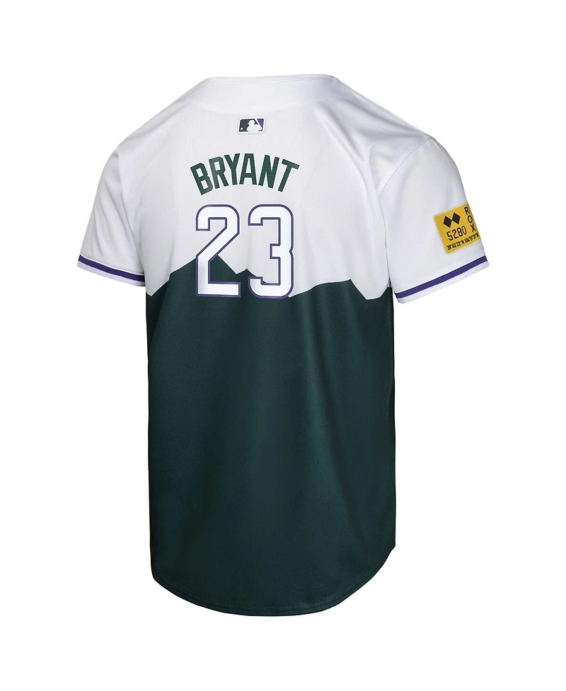 Nike Big Boys and Girls Kris Bryant Green Colorado Rockies City Connect Limited Player Jersey
