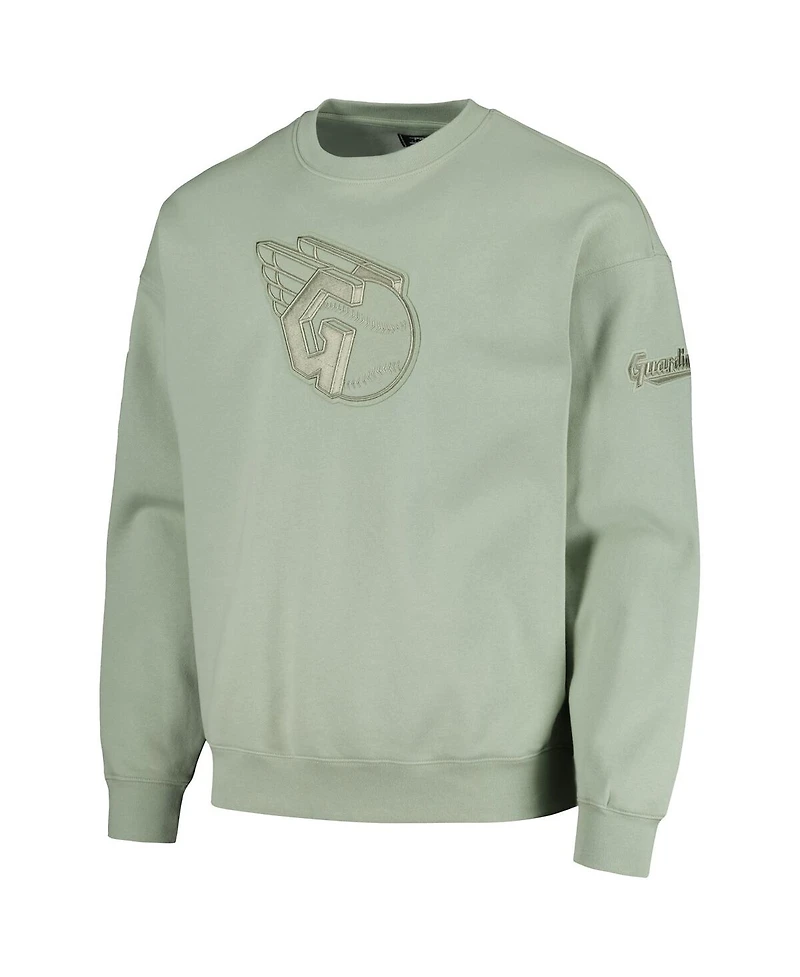 Pro Standard Men's Green Cleveland Guardians Neutral Drop Shoulder Pullover Sweatshirt